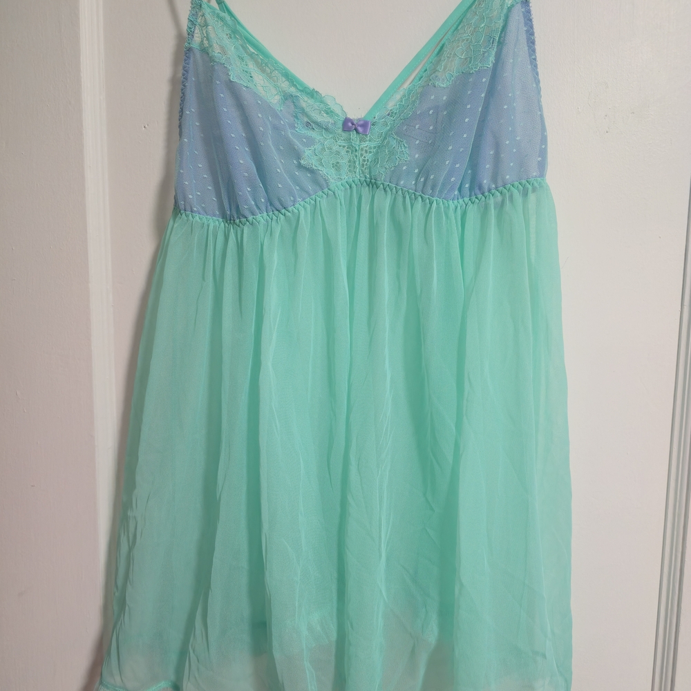 Victoria's Secret Mint Green Lace Chemise